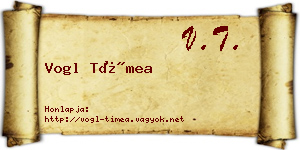 Vogl Tímea névjegykártya